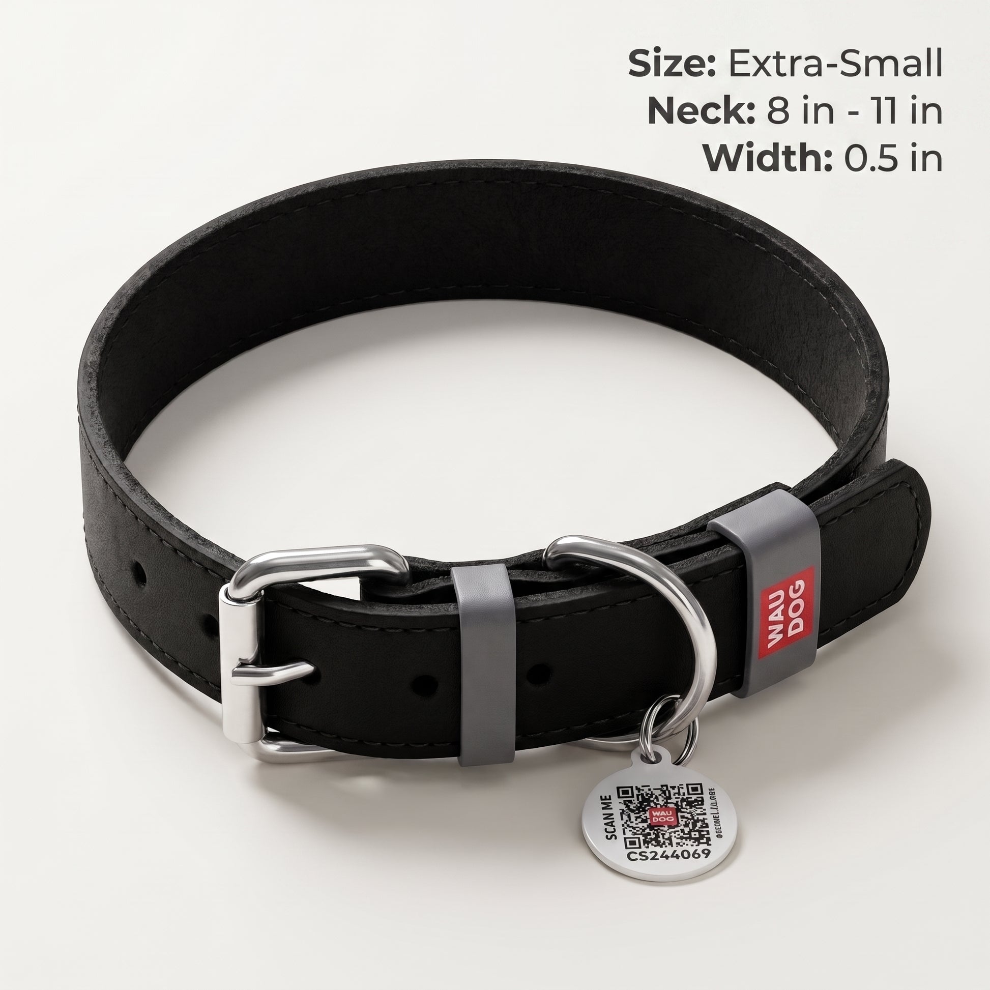 WAUDOG™ Premium Leather Smart Collar — Curated by Kinning