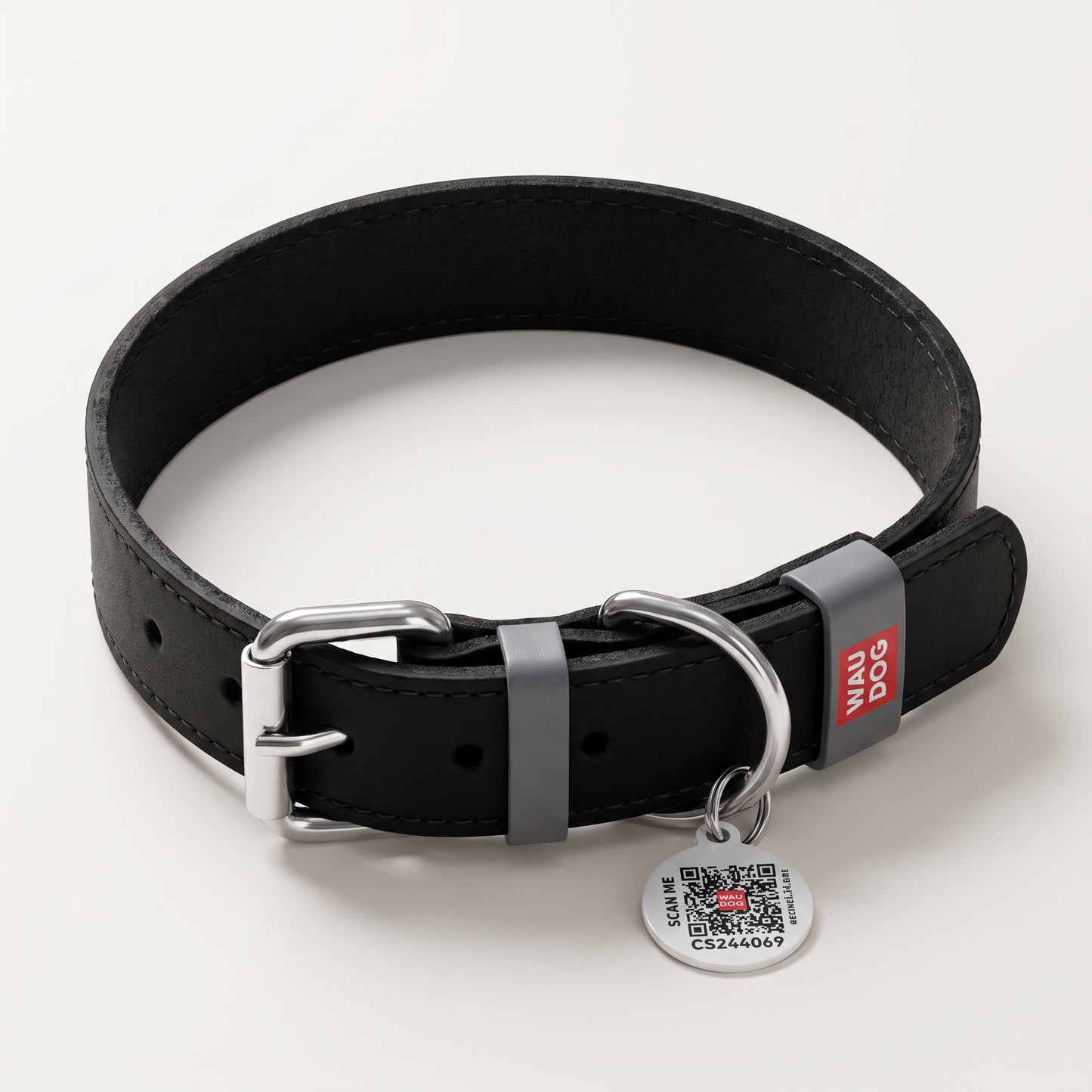 WAUDOG™ Premium Leather Smart Collar — Curated by Kinning