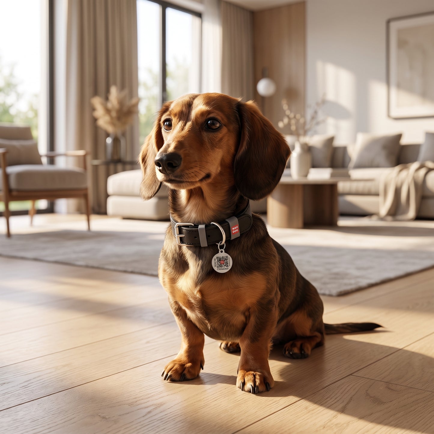WAUDOG™ Premium Leather Smart Collar — Curated by Kinning